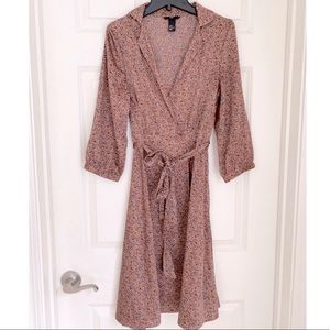 Silky floral tea dress